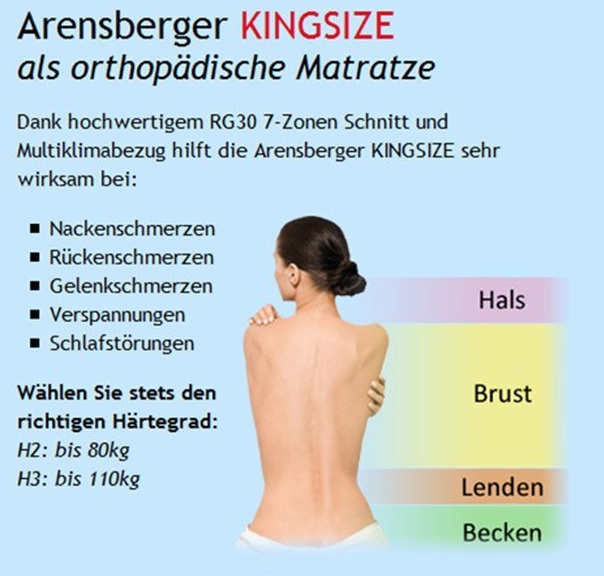 Arensberger Kingsize die orthopädische Matratze
